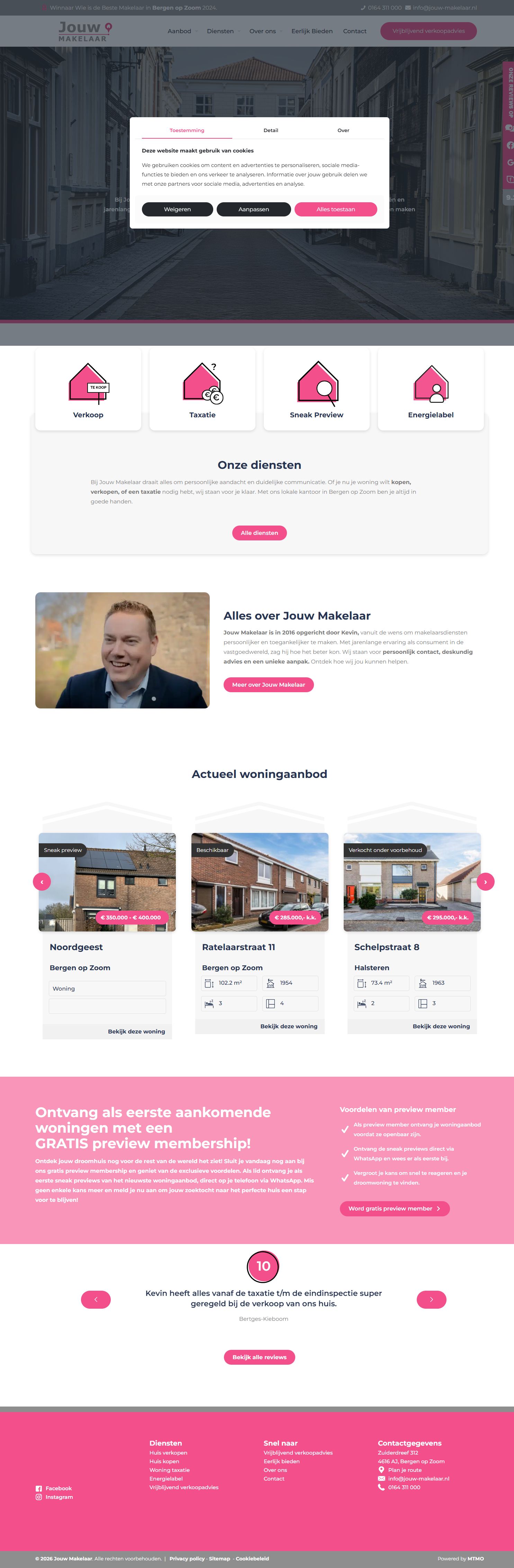 Screenshot van de website van www.jouw-makelaar.nl