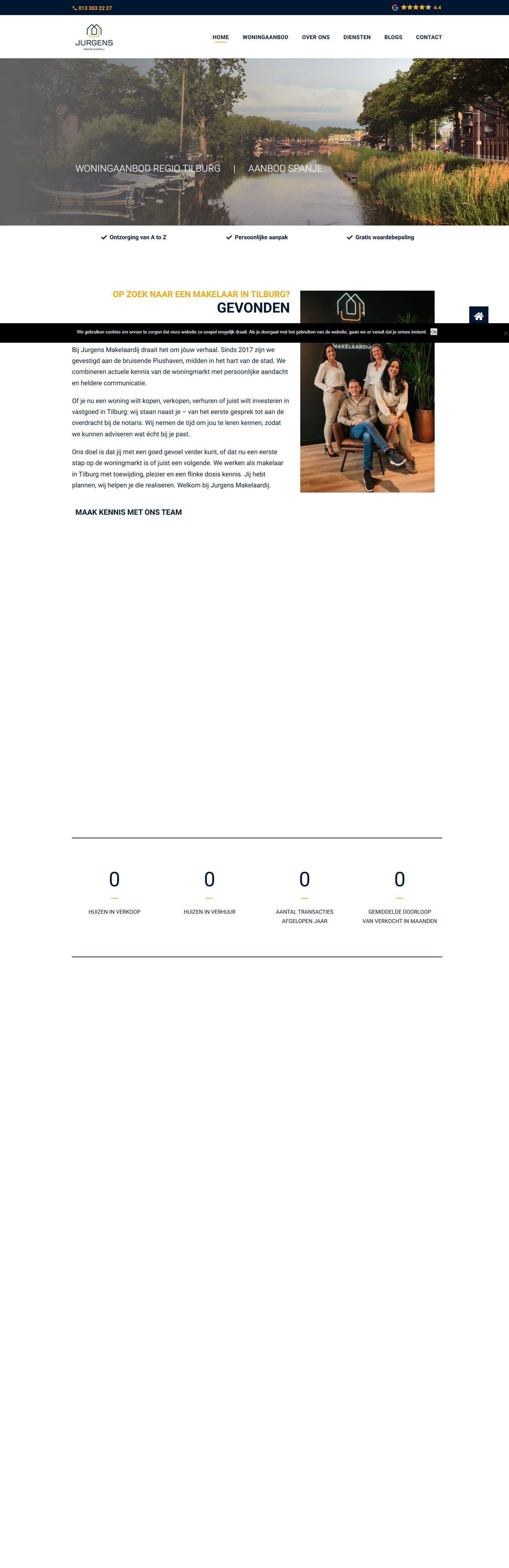 Screenshot van de website van www.jurgensmakelaardij.nl