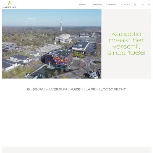 Screenshot van de website van www.kappelle.nl