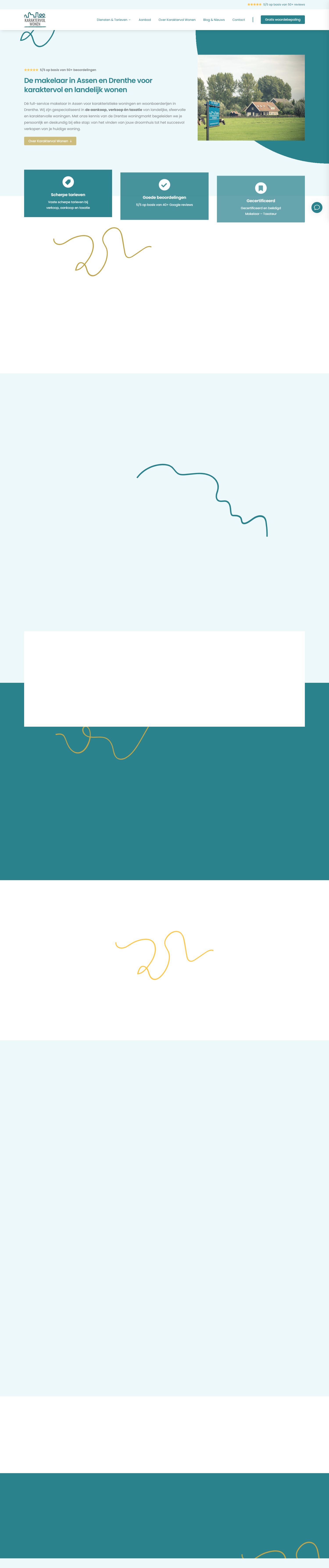 Screenshot van de website van www.karaktervol-wonen.nl