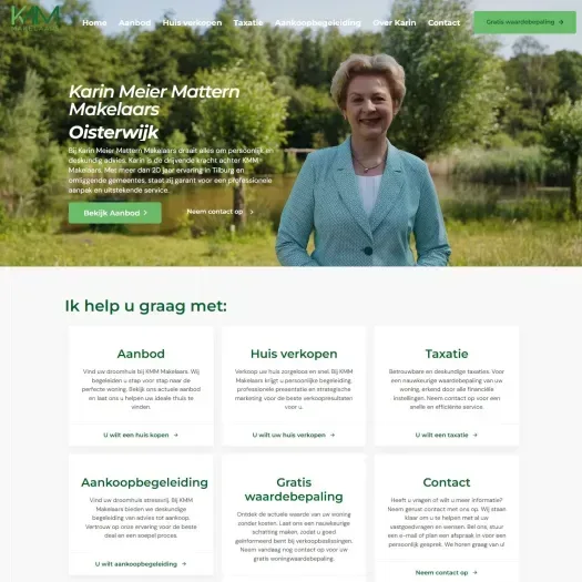 Screenshot van de website van www.kmm-makelaars.nl