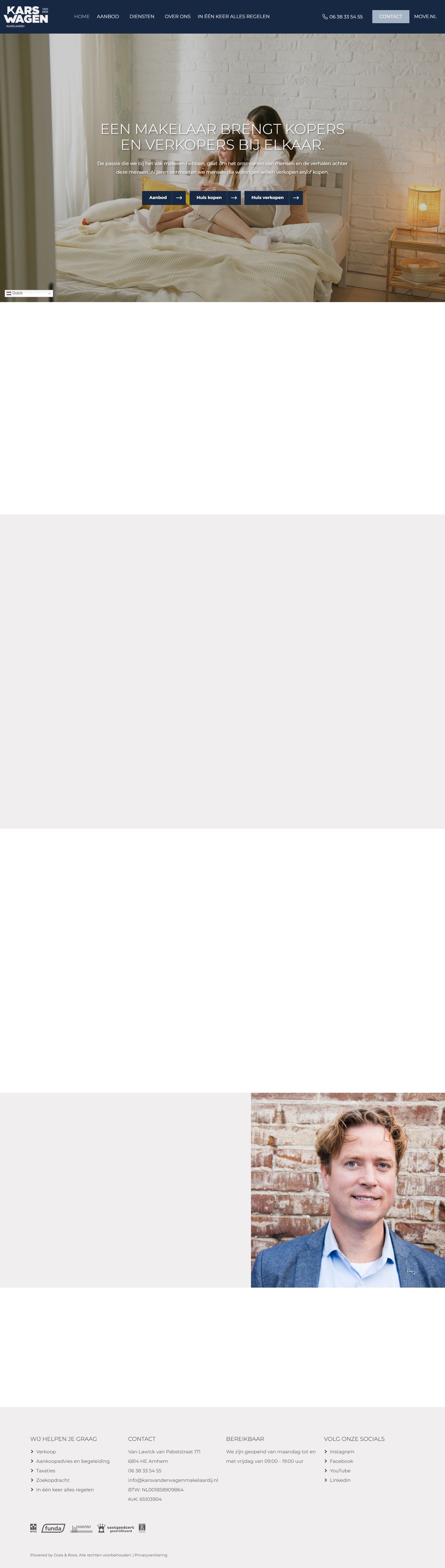 Screenshot van de website van www.karsvanderwagenmakelaardij.nl
