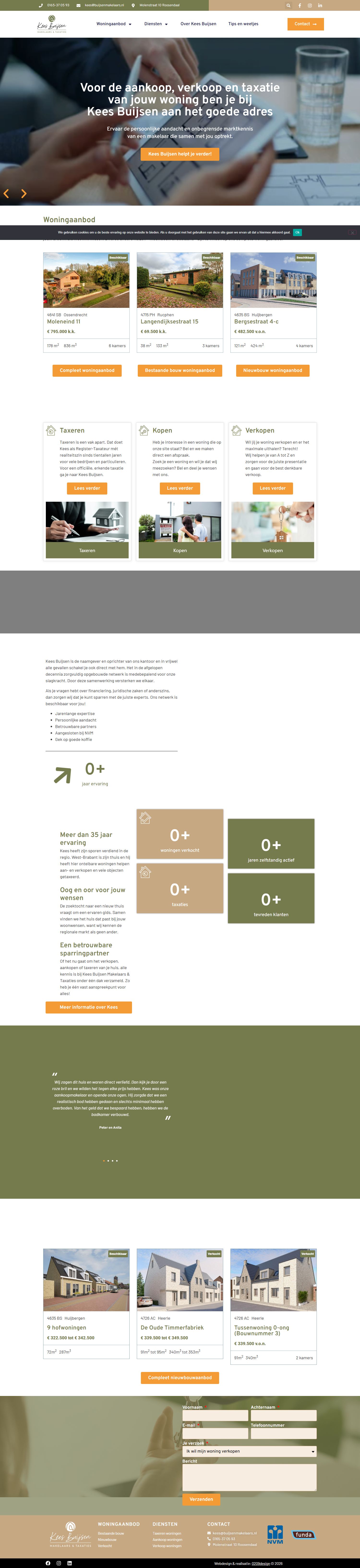 Screenshot van de website van www.buijsenmakelaars.nl
