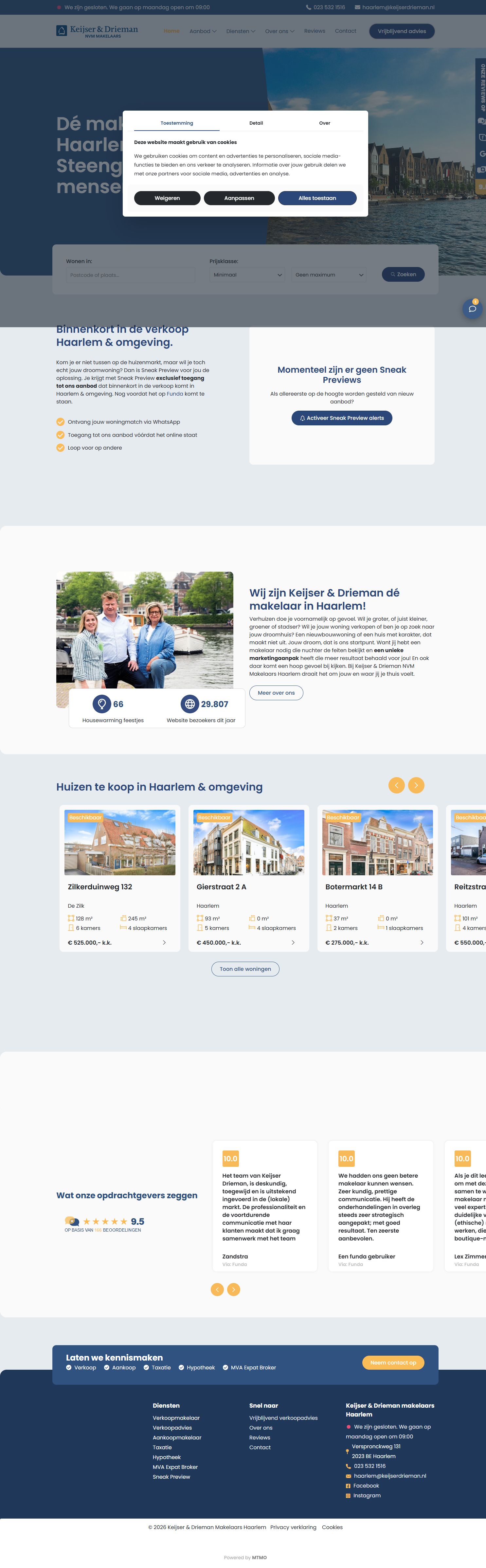 Screenshot van de website van www.keijserdrieman.nl