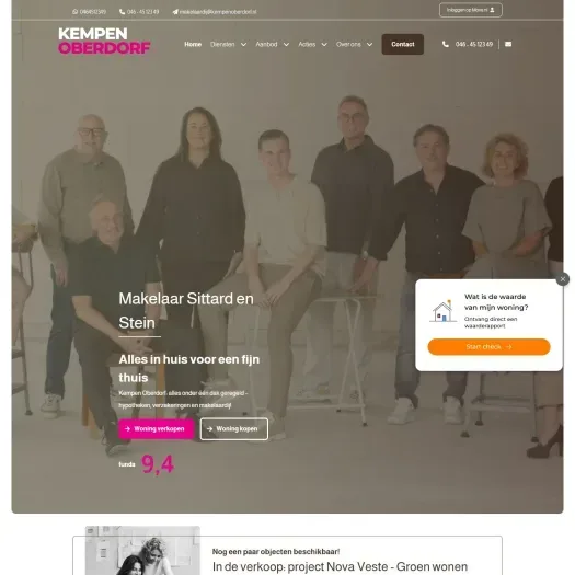 Screenshot of the website of www.kempenoberdorf.nl