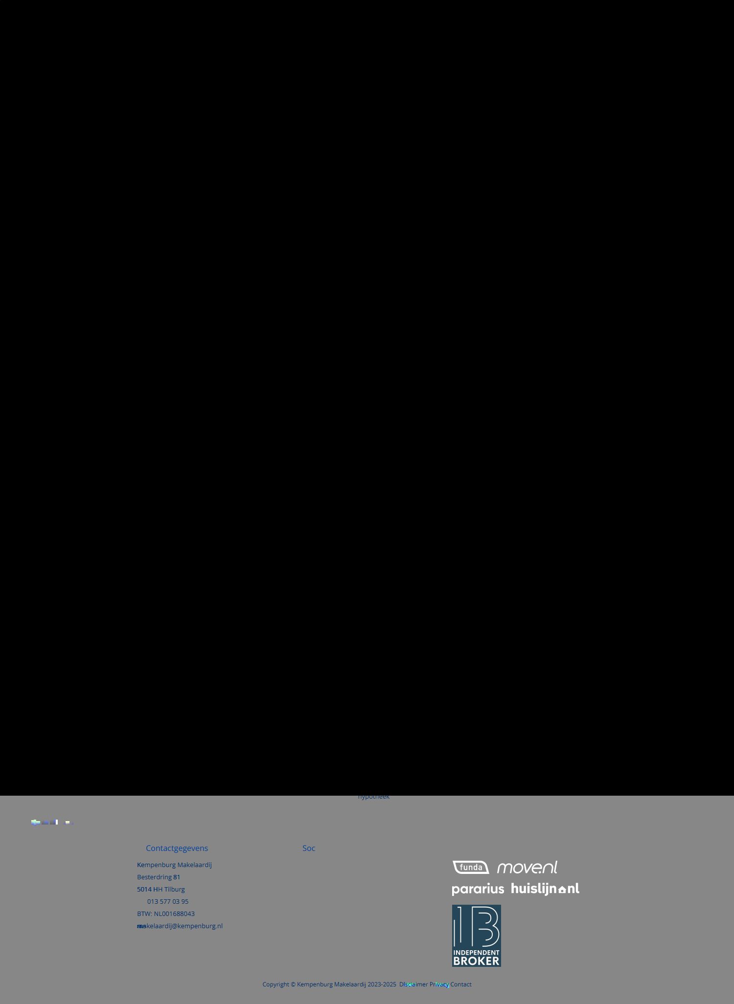 Screenshot van de website van www.kempenburgwonen.nl