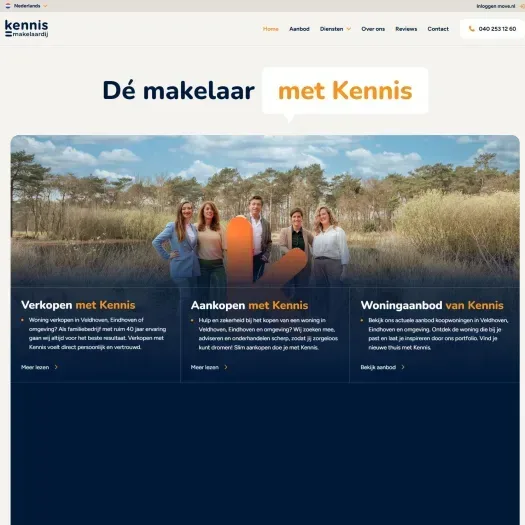 Screenshot der Website von www.kennismakelaardij.nl