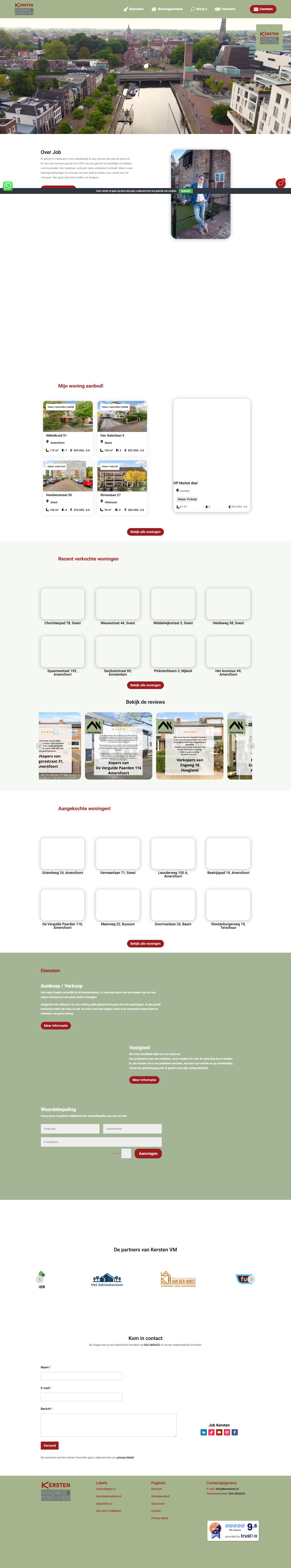 Screenshot van de website van www.kerstenvm.nl
