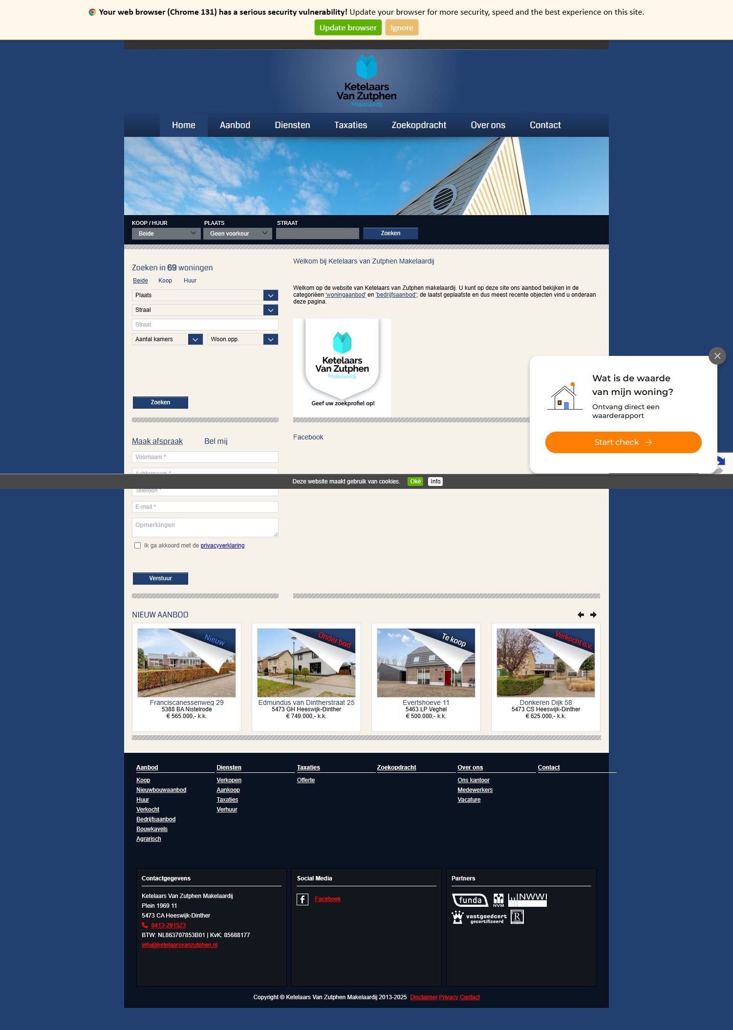 Screenshot van de website van www.ketelaarsvanzutphen.nl