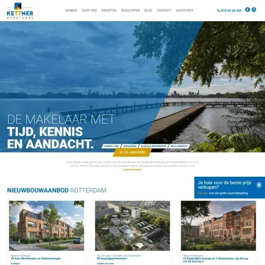 Screenshot of the website of www.kettner.nl