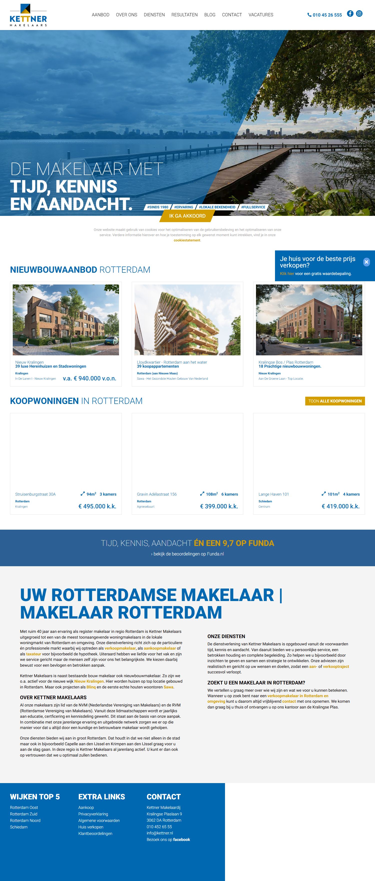 Screenshot van de website van www.kettner.nl
