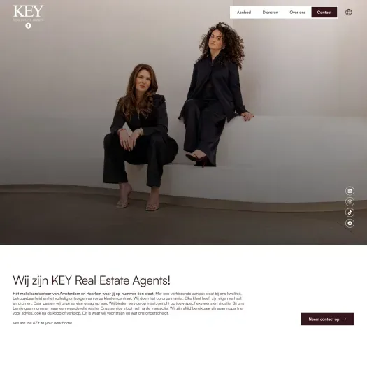 Screenshot van de website van www.keyrealestateagents.nl