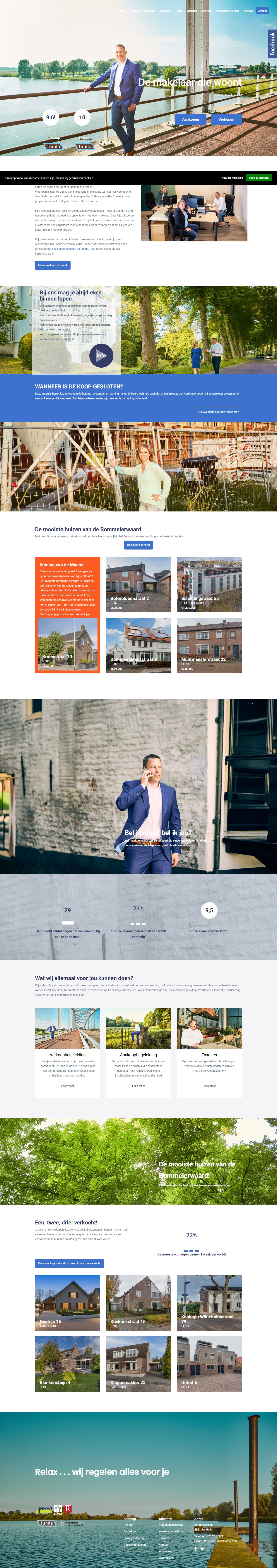 Screenshot van de website van www.kievitmakelaardij.com