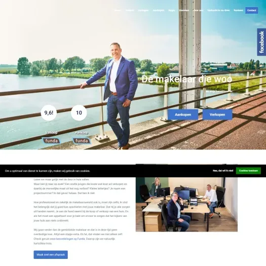 Screenshot der Website von www.kievitmakelaardij.com