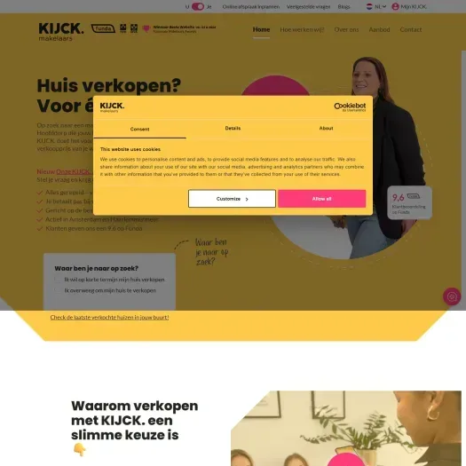 Screenshot van de website van www.kijck.nl