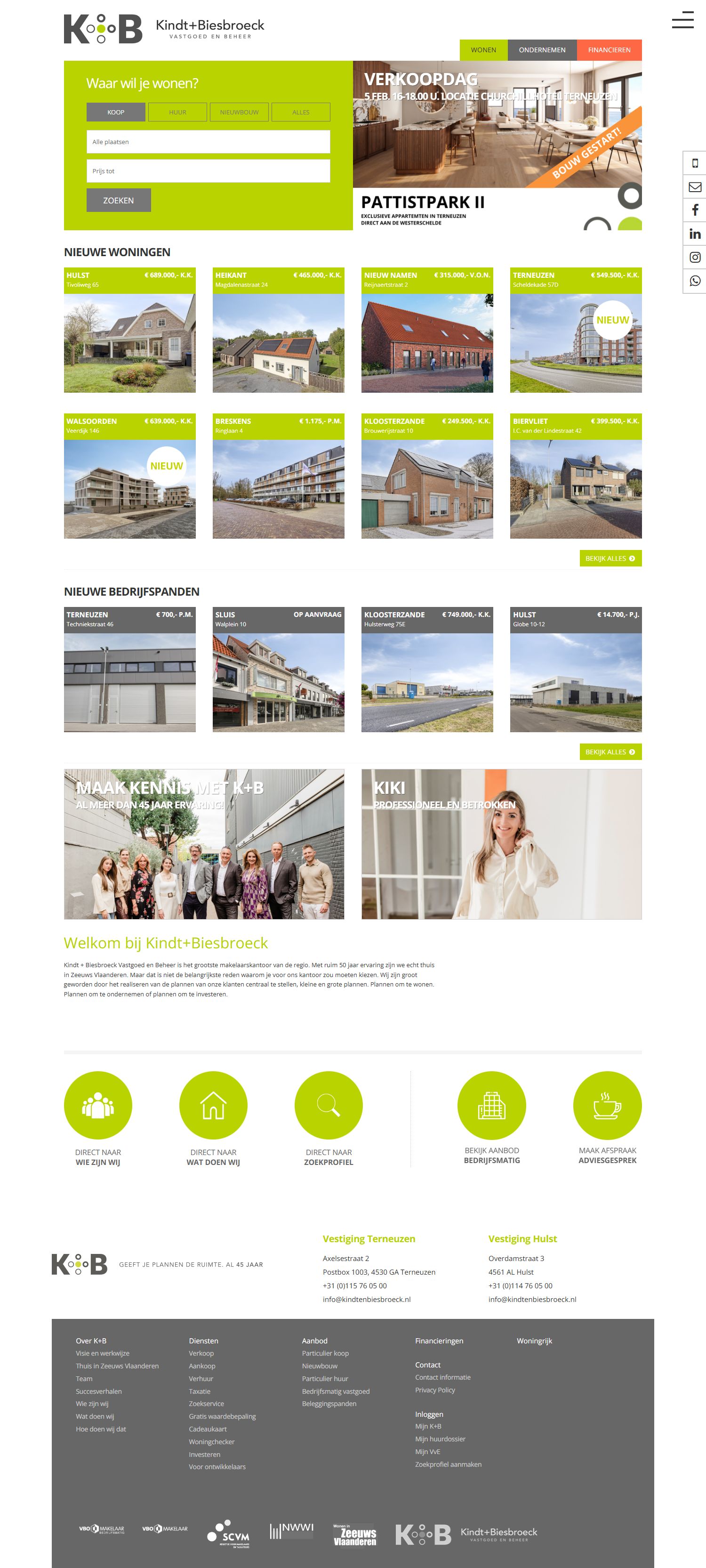 Screenshot van de website van www.kindtenbiesbroeck.nl