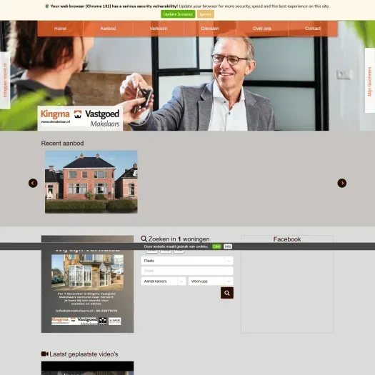 Screenshot van de website van www.okmakelaars.nl