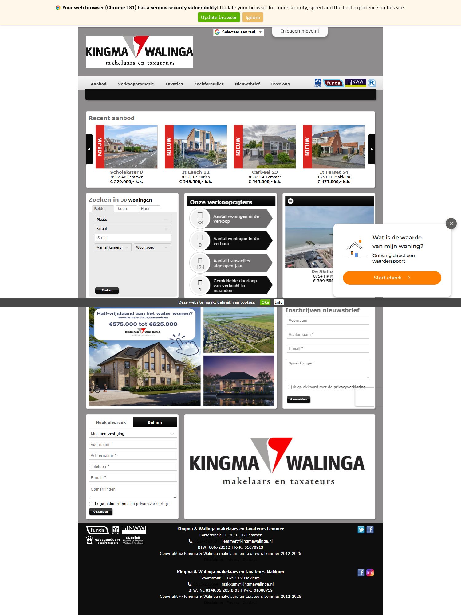 Screenshot van de website van www.kingmawalinga.nl