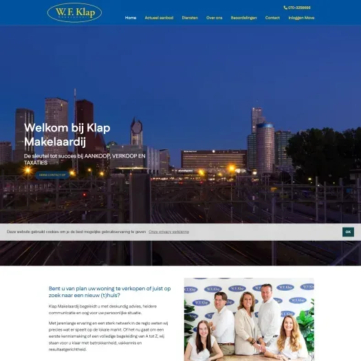 Screenshot der Website von www.klapmakelaardij.nl