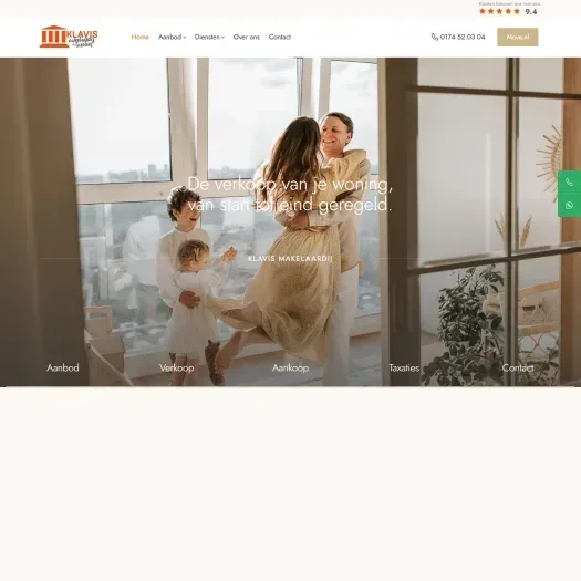 Capture d'écran du site web de www.klavis-makelaardij.nl