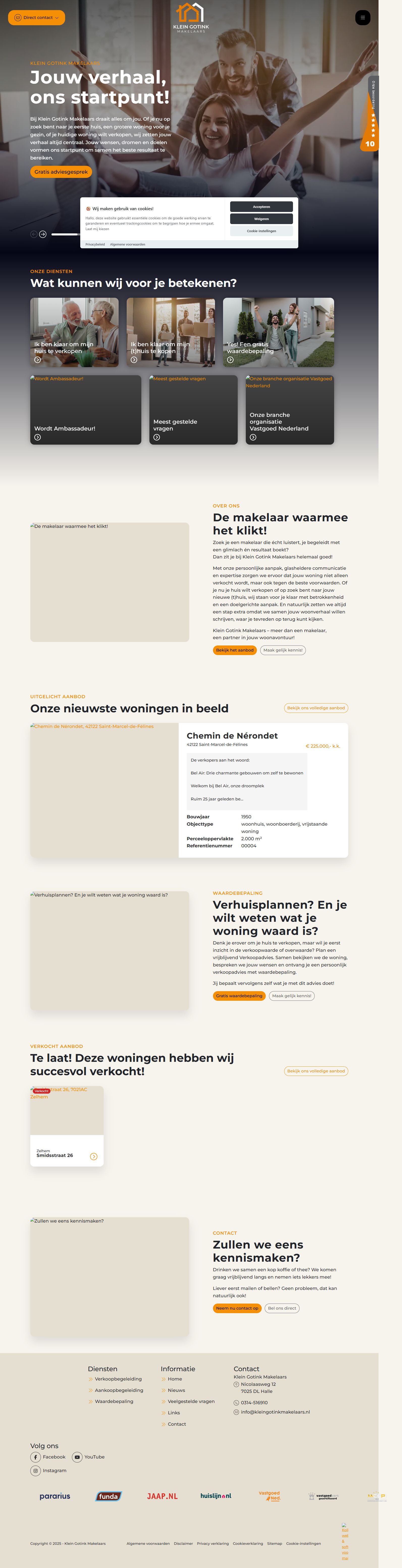 Screenshot van de website van www.kleingotinkmakelaars.nl