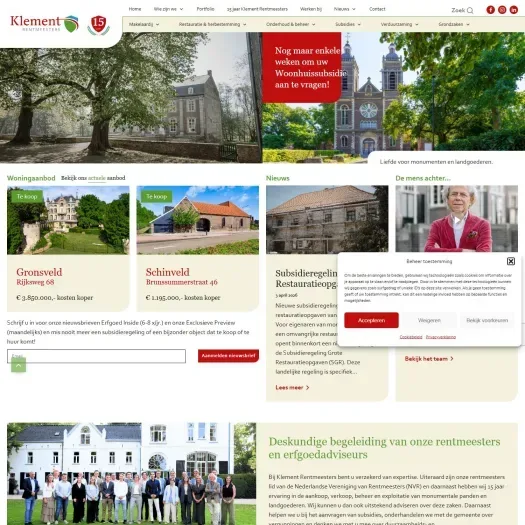 Screenshot der Website von www.klement-rentmeesters.nl