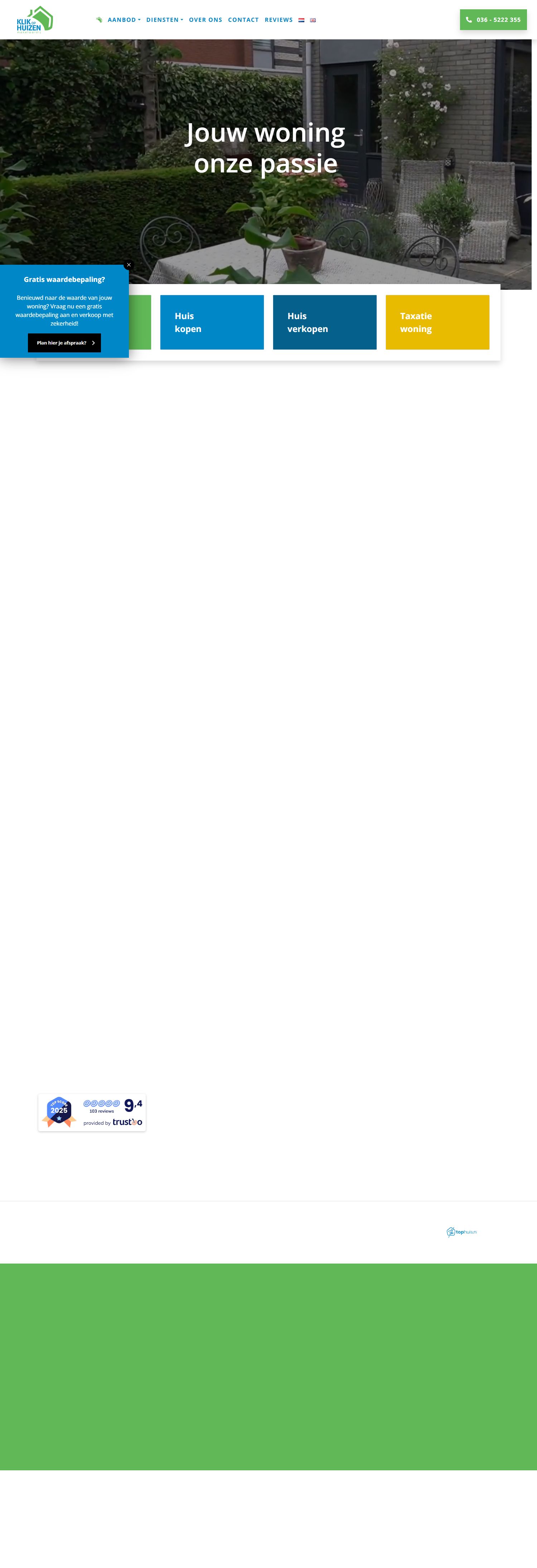 Screenshot van de website van www.klikophuizen.nl