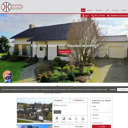 Capture d'écran du site web de www.klinkersmakelaardij.nl