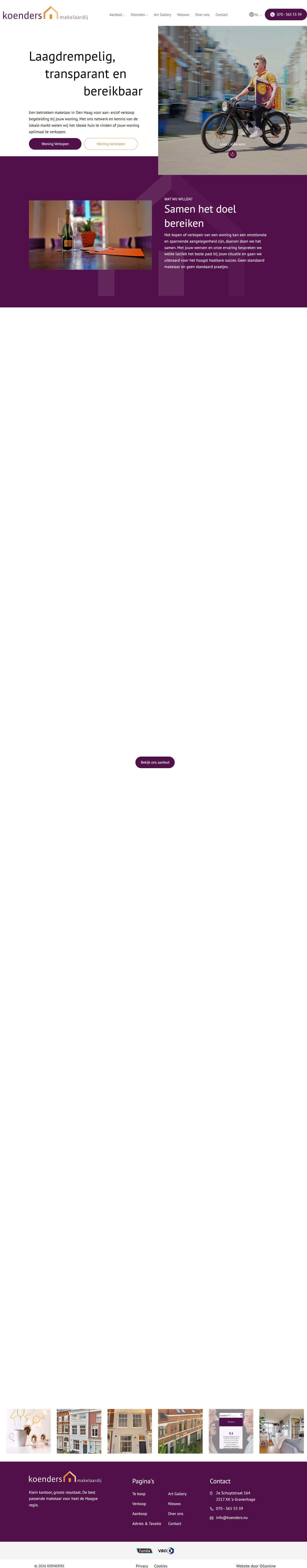 Screenshot van de website van www.koenders.nu