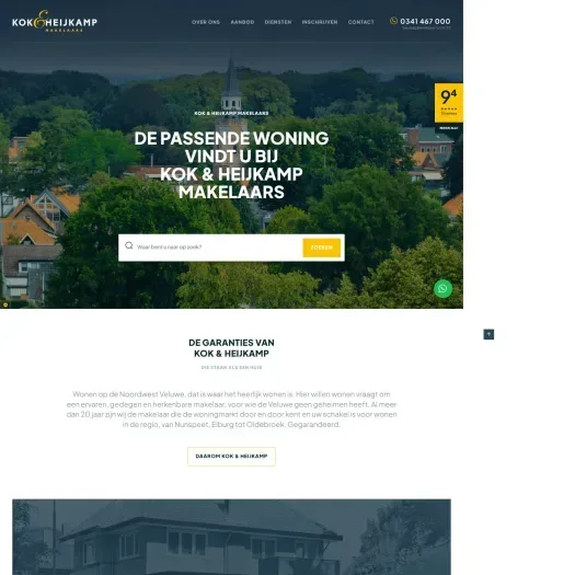 Screenshot van de website van www.kok-heijkamp.nl