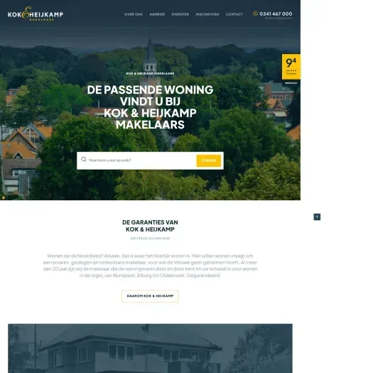 Screenshot van de website van www.kok-heijkamp.nl