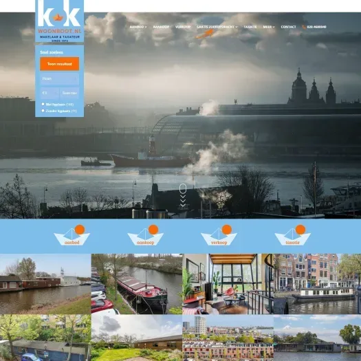 Capture d'écran du site web de www.woonboot.nl