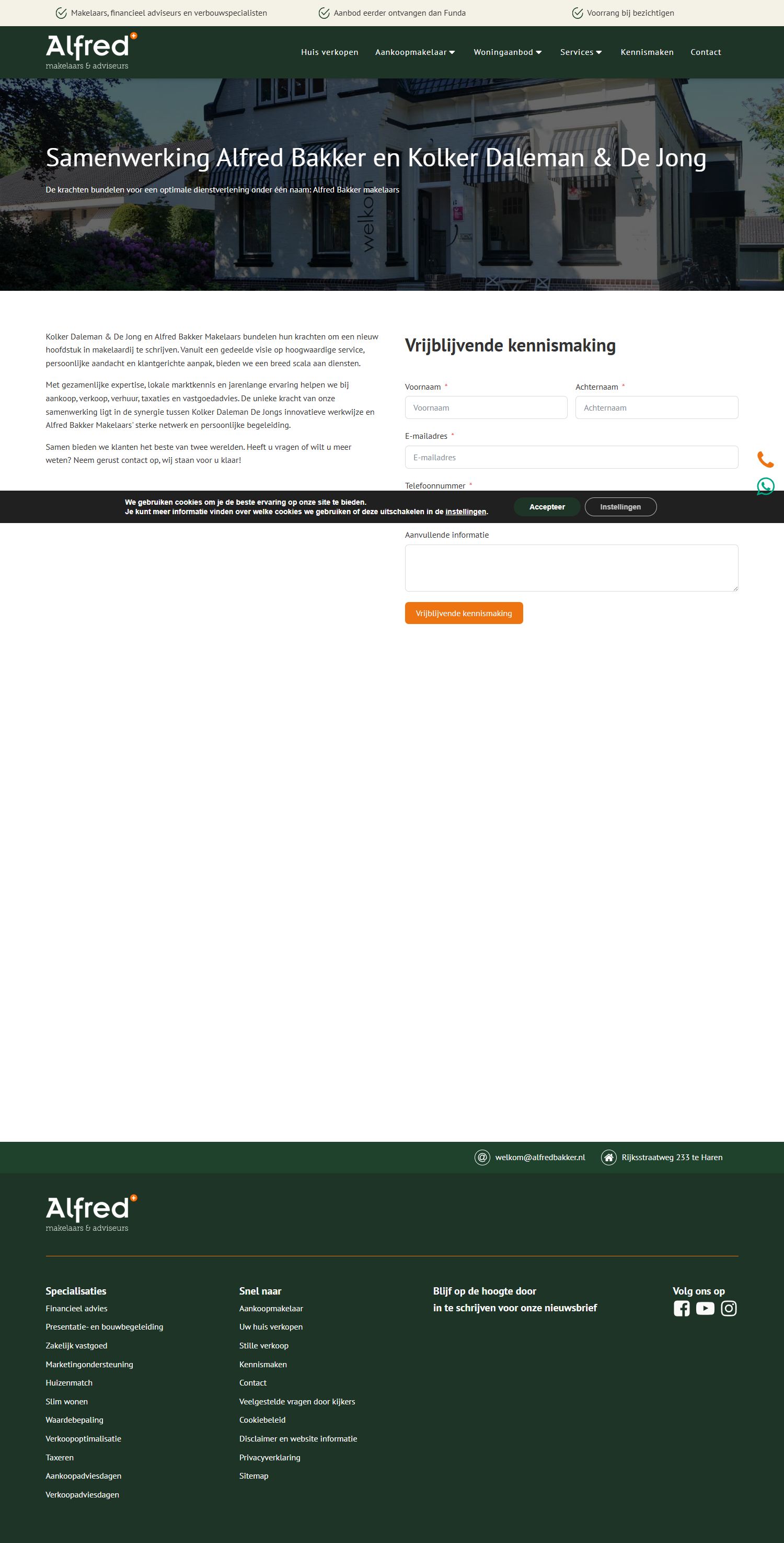 Screenshot van de website van www.kddj.nl
