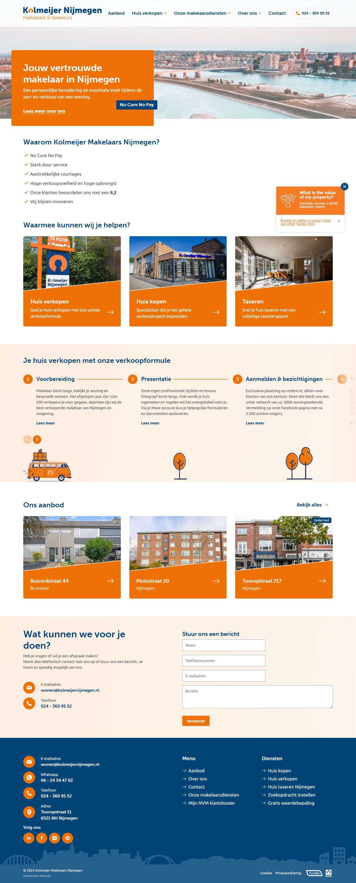 Screenshot van de website van www.kolmeijernijmegen.nl