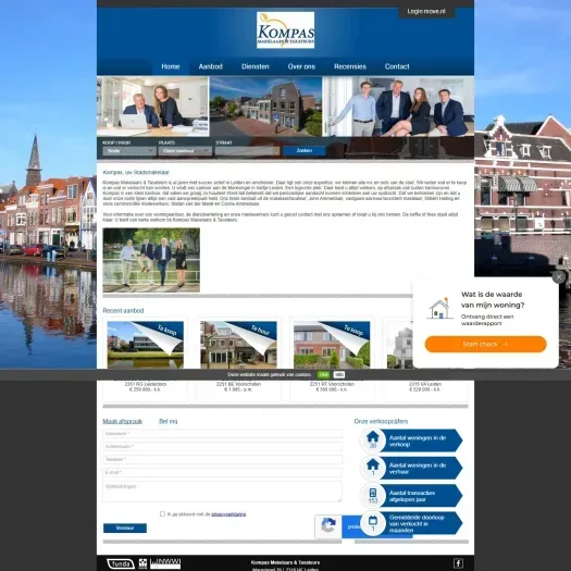 Capture d'écran du site web de www.kompasmakelaardij.nl