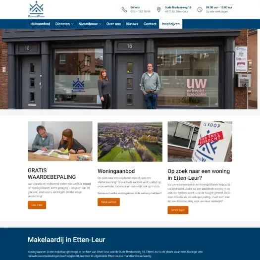 Capture d'écran du site web de www.koningswonen.nl