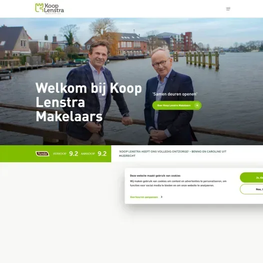 Capture d'écran du site web de www.kooplenstra.nl