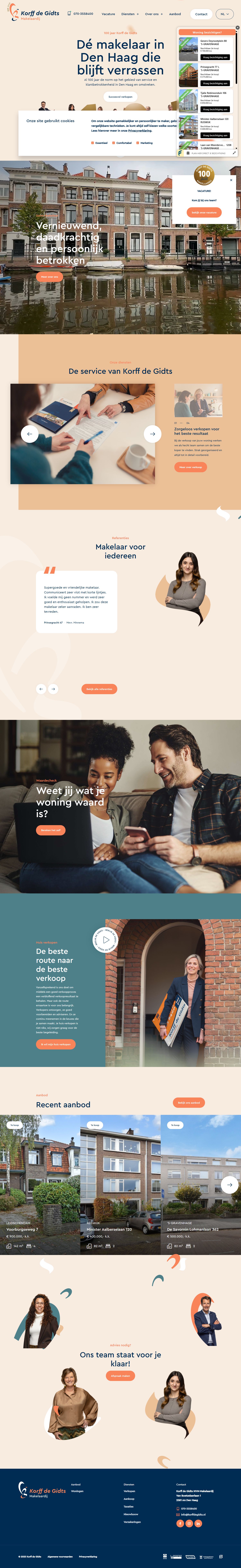 Screenshot van de website van www.korffdegidts.nl