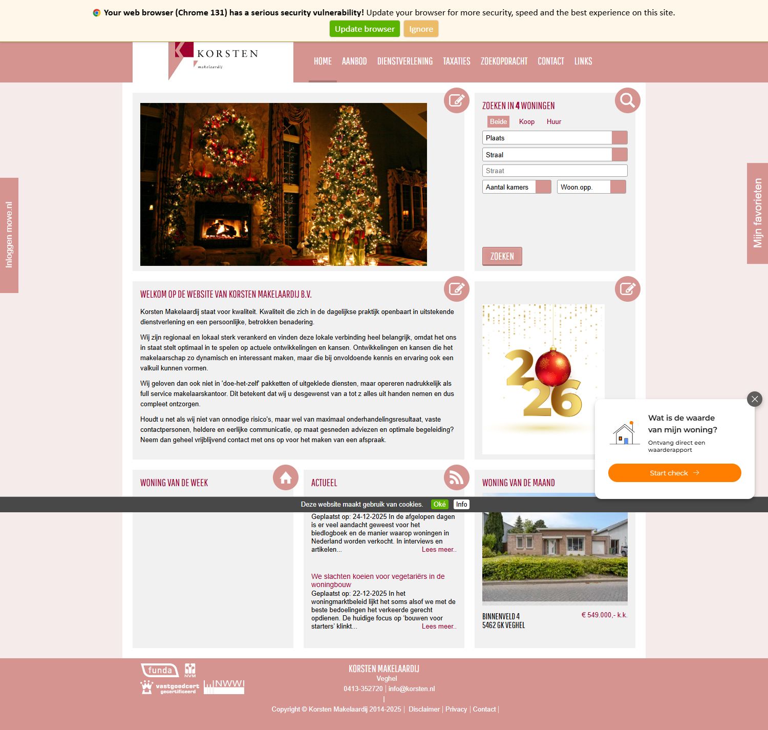 Screenshot van de website van www.korsten.nl