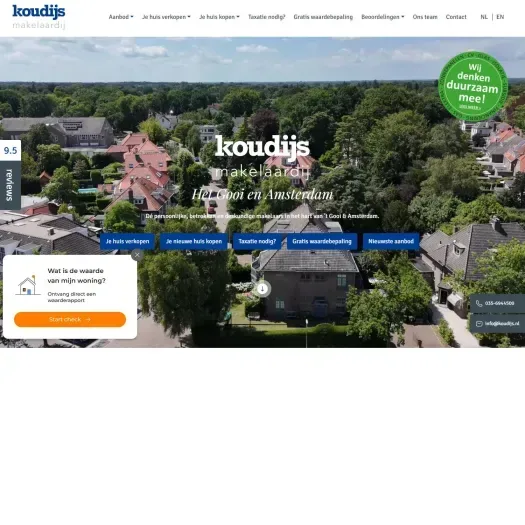 Screenshot van de website van www.koudijs.nl