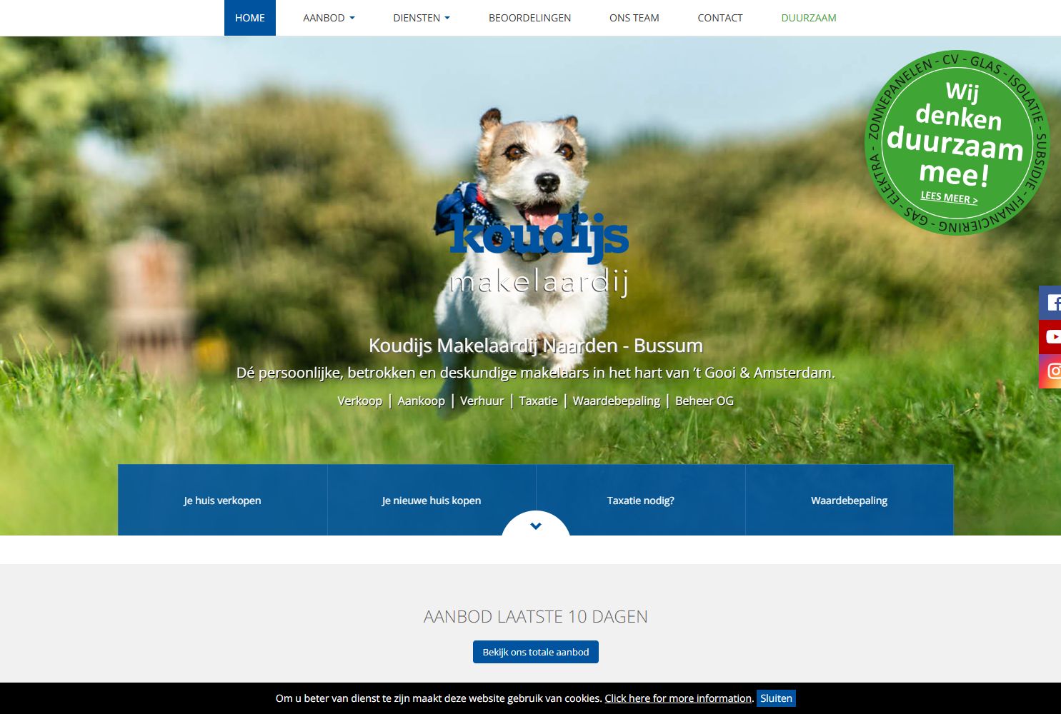 Screenshot van de website van www.koudijs.nl