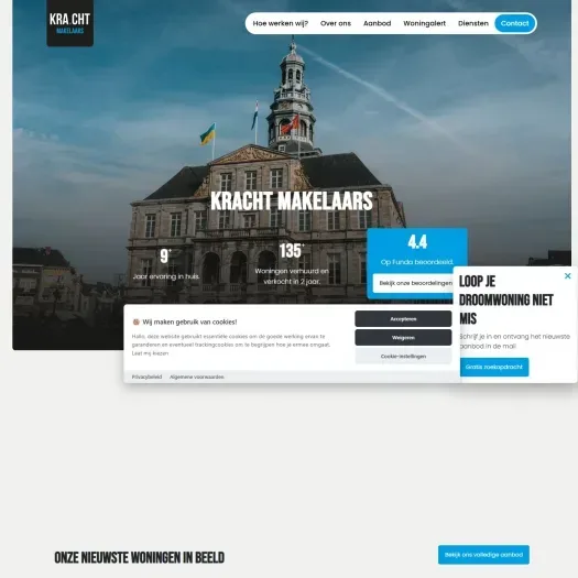 Screenshot van de website van www.krachtmakelaars.nl