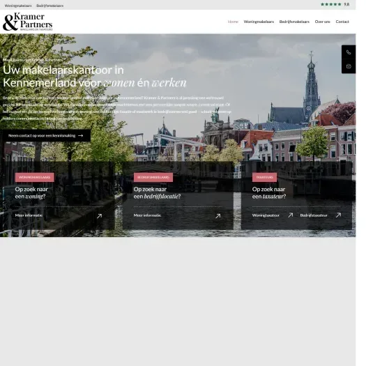 Screenshot van de website van www.kramerenpartners.nl