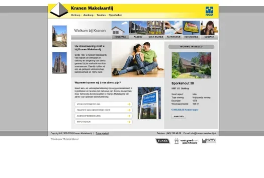 Capture d'écran du site web de www.kranenmakelaardij.nl