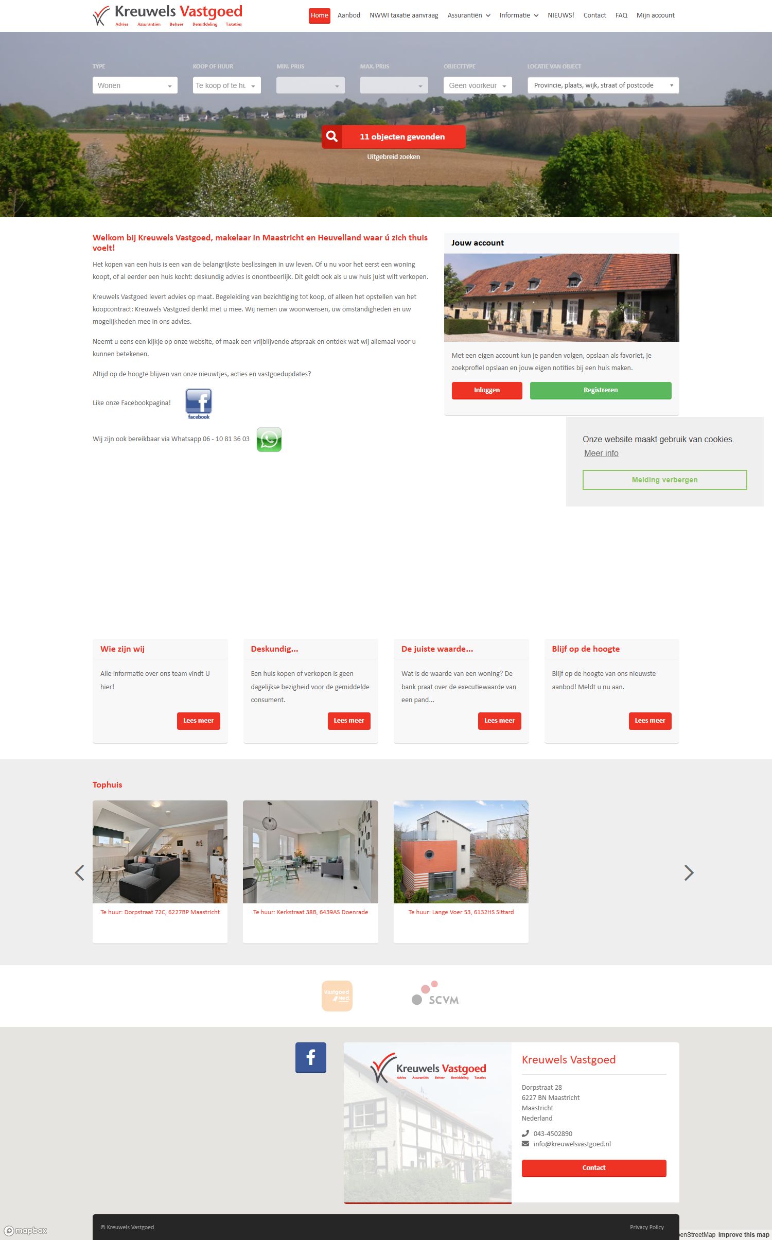 Screenshot van de website van www.kreuwelsvastgoed.nl
