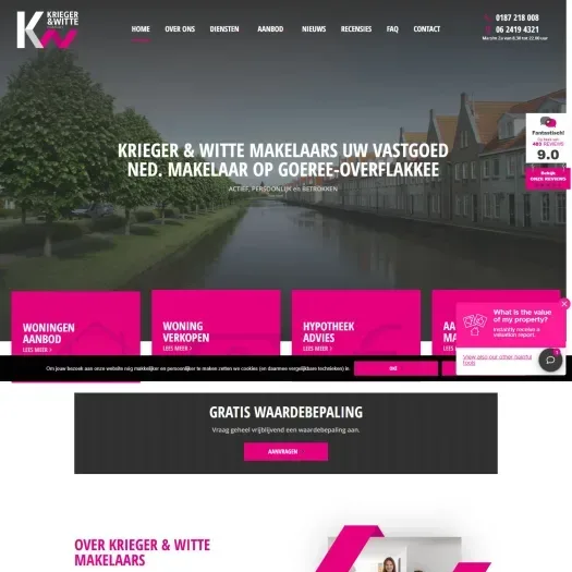 Capture d'écran du site web de www.kwmakelaars.nl