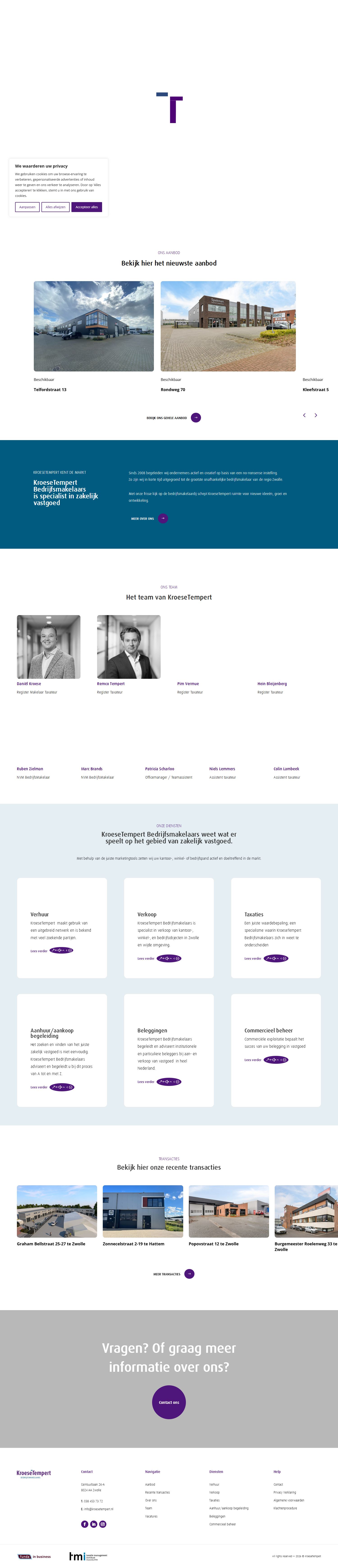 Screenshot van de website van www.kroesetempert.nl