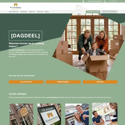 Screenshot of the website of www.kronenburgmakelaardij.nl