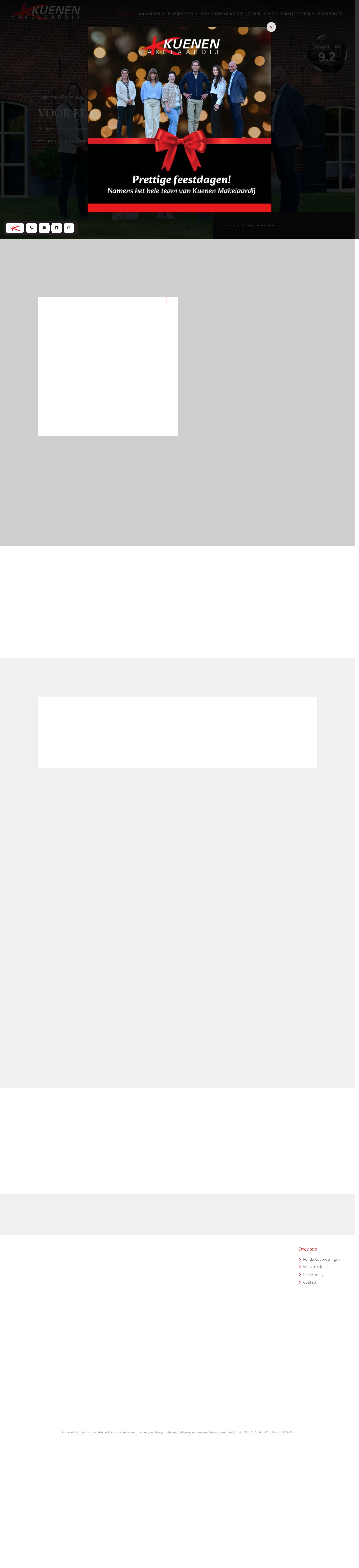 Screenshot van de website van www.kuenenmakelaardij.nl