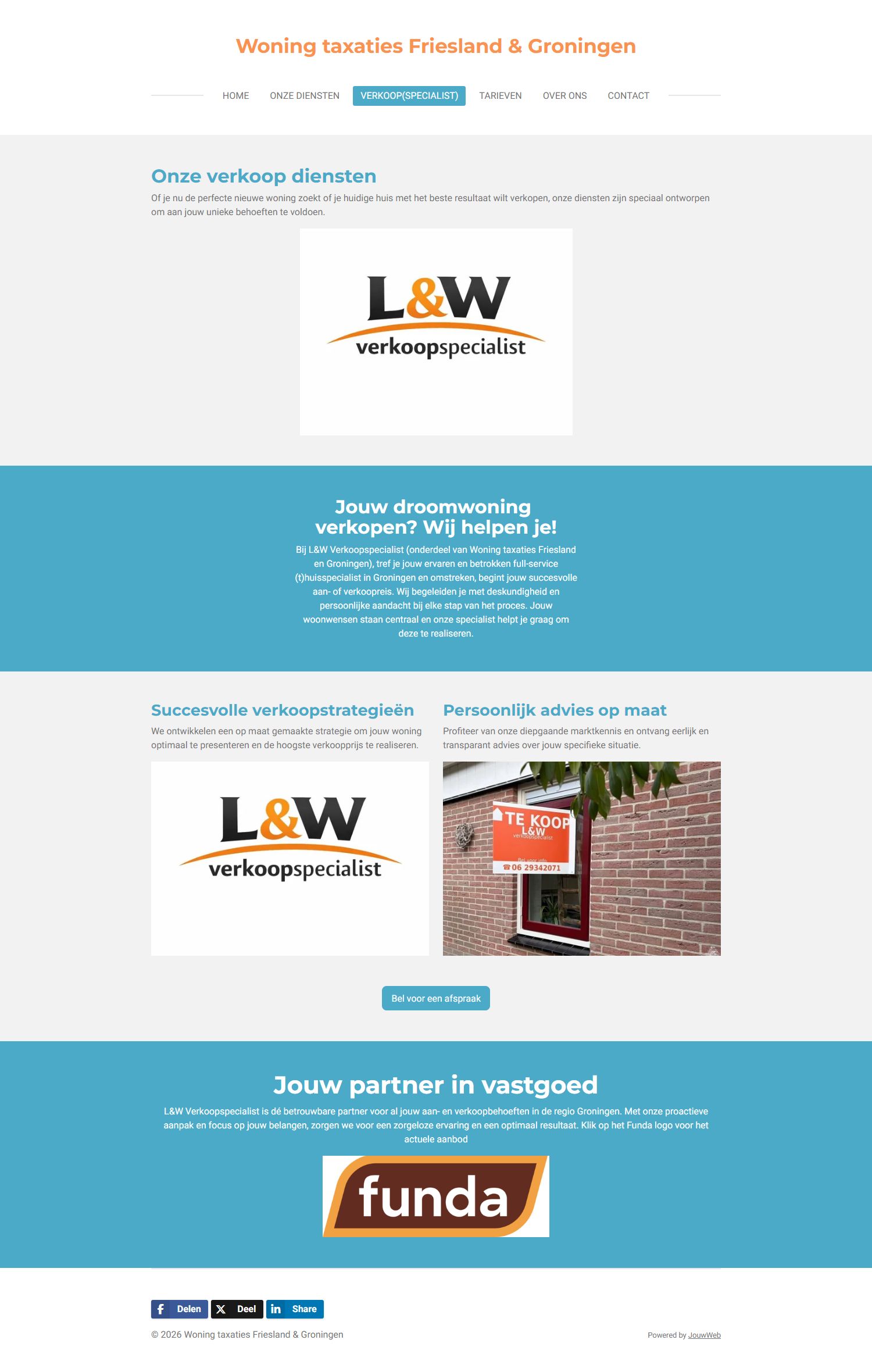 Screenshot van de website van www.woningtaxatiesfg.nl